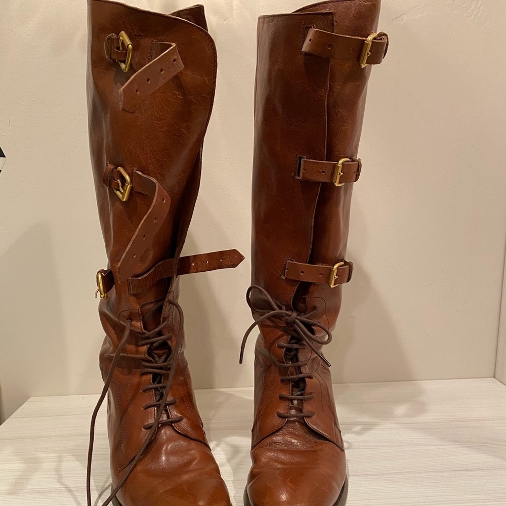 Burberry Leather Riding Boots